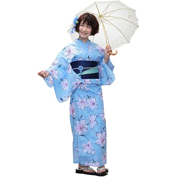 Amazon | [ゆかた屋hiyori] オリジナル変わり織浴衣 サンセット